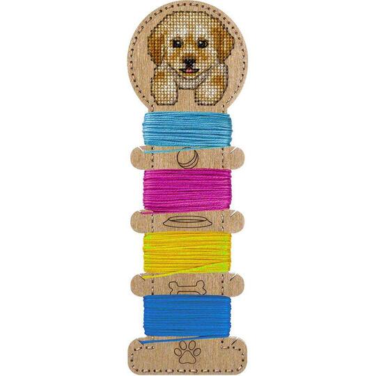 Wonderland Crafts Dog Embroidery Blank Wood Organizer